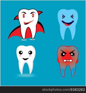 Dental mascot, tooth mascot dental logo design vector