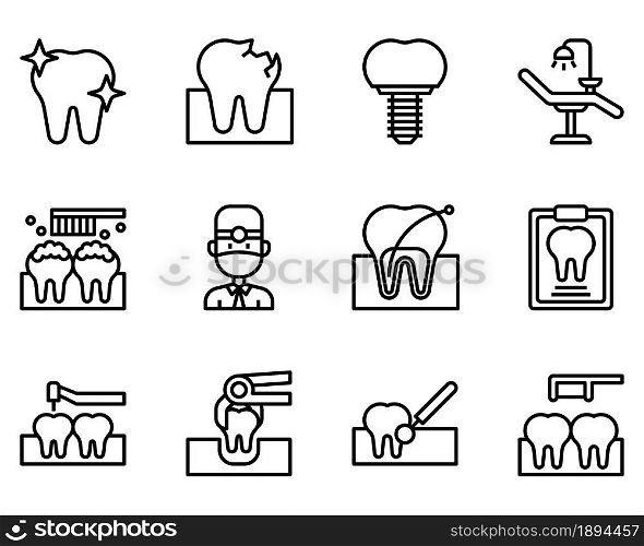 Dental outline icon and symbol for website, application