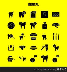Dental Solid Glyph Icons Set For Infographics, Mobile UX/UI Kit And Print Design. Include: Dental, Tooth, Infected, Medical, Teeth, Dentist, Clean, Teeth, Collection Modern Infographic Logo and Pictogram. - Vector