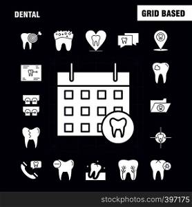 Dental Solid Glyph Icons Set For Infographics, Mobile UX/UI Kit And Print Design. Include: Tooth, Teeth, Dentist, Clean, Infected ., Tooth, Teeth, Collection Modern Infographic Logo and Pictogram. - Vector