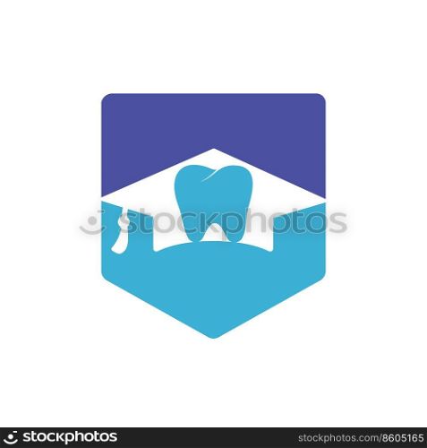 Dental study vector logo design. Dental university logo design template. 
