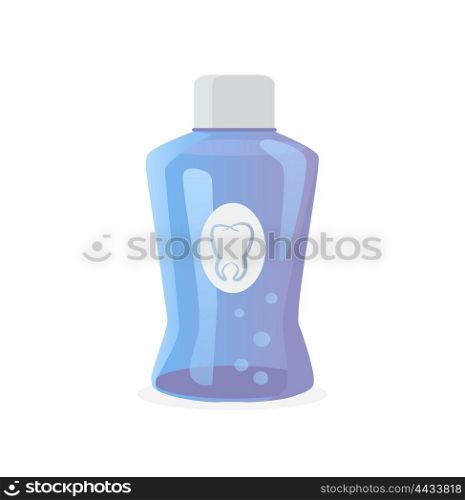Dental Tooth Rinse. Dental tooth rinse concept on white. Dental tooth care technology. Healthy tooth hygiene. Clean tooth. Vector illustration