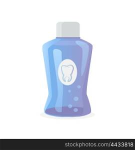 Dental Tooth Rinse. Dental tooth rinse concept on white. Dental tooth care technology. Healthy tooth hygiene. Clean tooth. Vector illustration