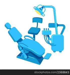 Dental treatment room semi flat color vector object. Full sized item on white. Equipment and furniture for dental practice simple cartoon style illustration for web graphic design and animation. Dental treatment room semi flat color vector object