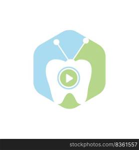 Dental tv vector logo design template. Tooth and television icon design.	