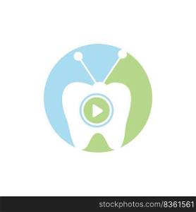 Dental tv vector logo design template. Tooth and television icon design. 