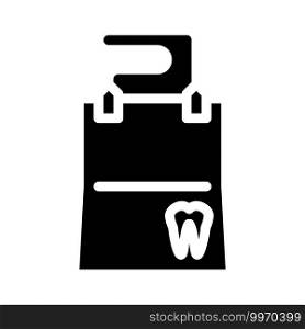 dental wipe glyph icon vector. dental wipe sign. isolated contour symbol black illustration. dental wipe glyph icon vector illustration flat