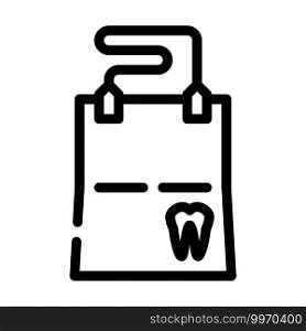 dental wipe line icon vector. dental wipe sign. isolated contour symbol black illustration. dental wipe line icon vector illustration flat