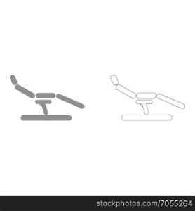 Dentist chair grey set icon .. Dentist chairgrey set icon .