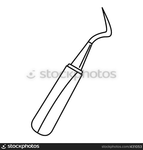 Dentist hook probe icon. Outline illustration of dentist hook probe vector icon for web. Dentist hook probe icon, outline style