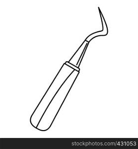 Dentist hook probe icon. Outline illustration of dentist hook probe vector icon for web. Dentist hook probe icon, outline style