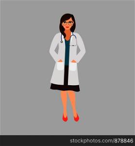 Dentist medical specialist isolated vector illustration on grey background. Dentist medical specialist