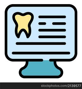 Dentist patient card icon. Outline dentist patient card vector icon color flat isolated. Dentist patient card icon color outline vector