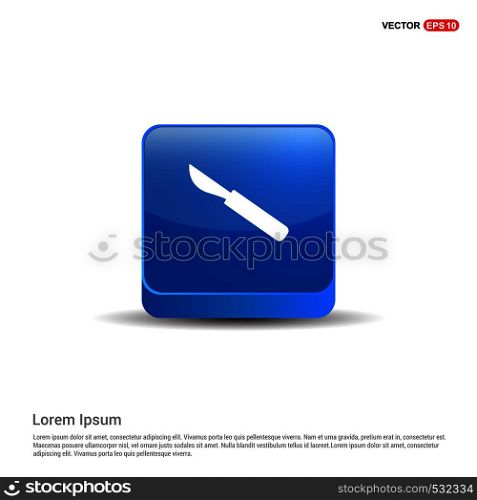 Dentist tools elements icon - 3d Blue Button.