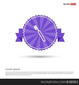 Dentist tools elements icon - Purple Ribbon banner