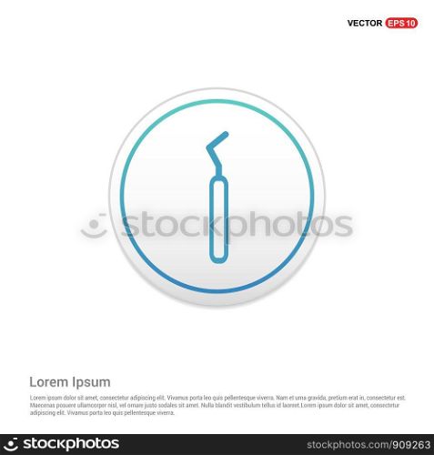Dentist tools elements icon - white circle button