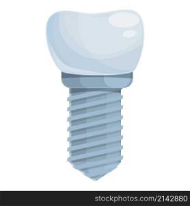 Dentist tooth implant icon cartoon vector. Dental crown. Care dent. Dentist tooth implant icon cartoon vector. Dental crown