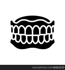 denture dental care glyph icon vector. denture dental care sign. isolated symbol illustration. denture dental care glyph icon vector illustration
