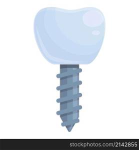 Denture implant icon cartoon vector. Dental tooth. Bone teeth. Denture implant icon cartoon vector. Dental tooth