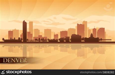 Denver city skyline silhouette background. Vector illustration