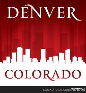 Denver Colorado city skyline silhouette. Vector illustration
