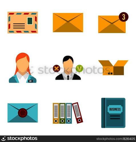 Department icons set. Cartoon set of 9 department vector icons for web isolated on white background. Department icons set, cartoon style