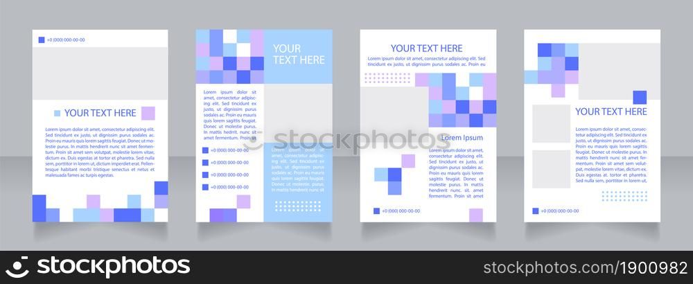 Department store advertising blank brochure layout design. Vertical poster template set with empty copy space for text. Premade corporate reports collection. Editable flyer paper pages. Department store advertising blank brochure layout design