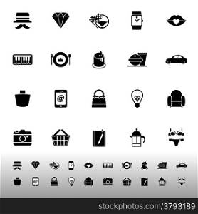 Department store item category icons on white background, stock vector