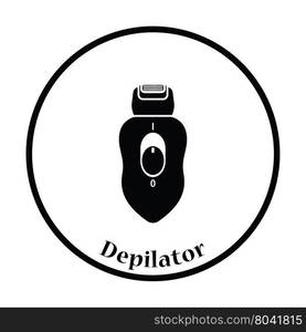 Depilator icon. Thin circle design. Vector illustration.