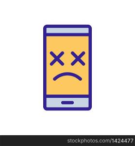 deplorable state of phone icon vector. deplorable state of phone sign. color symbol illustration. deplorable state of phone icon vector outline illustration