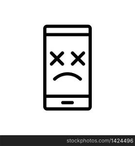 deplorable state of phone icon vector. deplorable state of phone sign. isolated contour symbol illustration. deplorable state of phone icon vector outline illustration