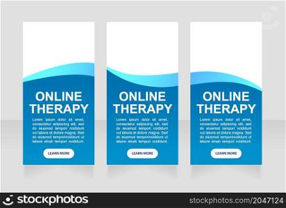 Depression online therapy web banner design template. Vector flyer with text space. Advertising placard with customized copyspace. Promotional printable poster for advertising. Graphic layout. Depression online therapy web banner design template