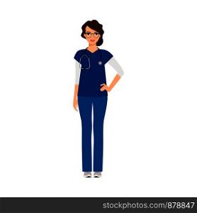 Dermatologist medical specialist isolated vector illustration on white background. Dermatologist medical specialist