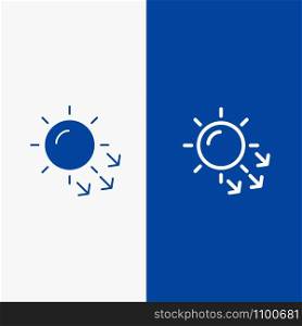 Dermatology, Dry Skin, Skin, Skin Care Line and Glyph Solid icon Blue banner Line and Glyph Solid icon Blue banner