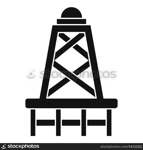 Derrick tower icon. Simple illustration of derrick tower vector icon for web design isolated on white background. Derrick tower icon, simple style