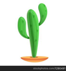 Desert cactus icon. Cartoon of desert cactus vector icon for web design isolated on white background. Desert cactus icon, cartoon style