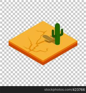 Desert cactus landscape isometric icon 3d on a transparent background vector illustration. Desert cactus landscape isometric icon