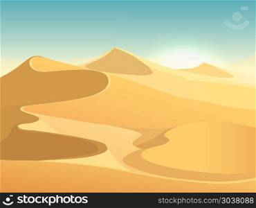 Desert dunes vector egyptian landscape background. Desert dunes vector egyptian landscape background. Sand in nature illustration