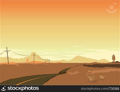 Desert Landscape. Illustration of a desert landscape