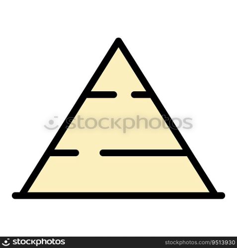 Desert pyramid icon outline vector. Ancient egypt. Sand landscape color flat. Desert pyramid icon vector flat