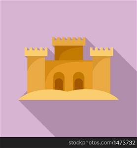 Desert sand castle icon. Flat illustration of desert sand castle vector icon for web design. Desert sand castle icon, flat style