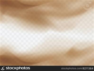 Desert sandstorm, brown dusty cloud border or dry sand flying with gust of wind, brown smoke realistic texture with small particles or grains vector illustration isolated on transparent background. Desert sandstorm, brown dusty cloud on transparent