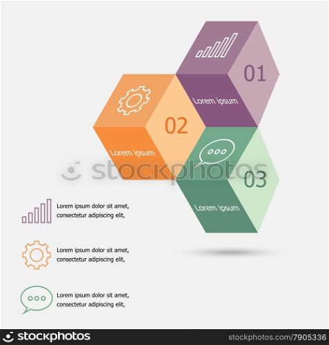 Design 3D box infographic template, stock vector