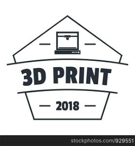 Design 3d printing logo. Simple illustration of design 3d printing vector logo for web. Design 3d printing logo, simple gray style
