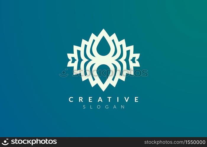 Design abstract flower and leaf logo for spa, hotel, beauty, health, fashion, cosmetic, boutique, salon, yoga, therapy. Simple and modern vector design for your business brand or product