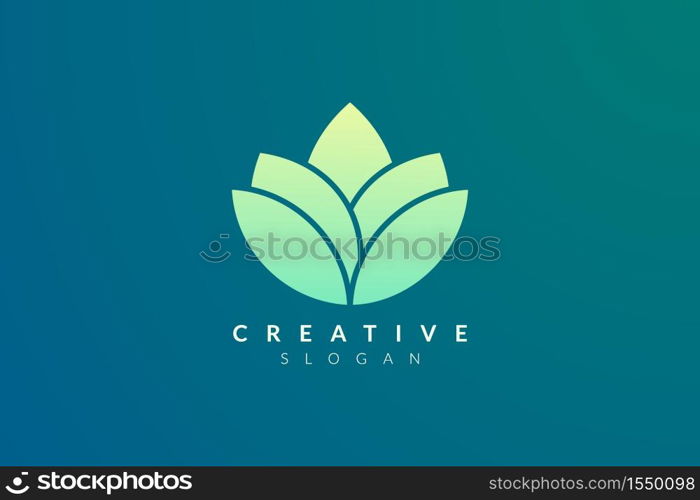 Design abstract flower and leaf logo for spa, hotel, beauty, health, fashion, cosmetic, boutique, salon, yoga, therapy. Simple and modern vector design for your business brand or product