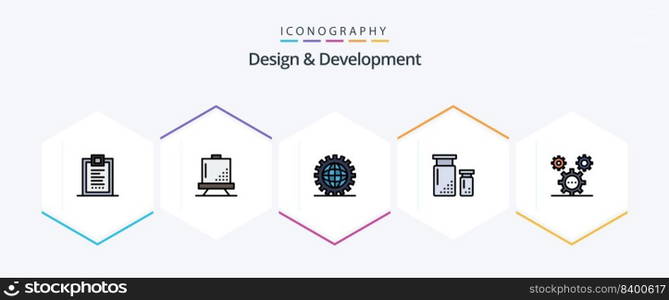 Design and Development 25 FilledLine icon pack including design. coding. development. programing. development