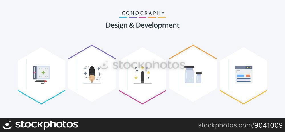 Design and Development 25 Flat icon pack including design. coding. development. programing. development