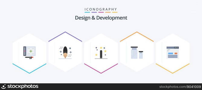 Design and Development 25 Flat icon pack including design. coding. development. programing. development