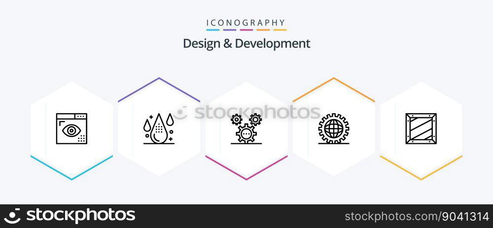 Design and Development 25 Line icon pack including development. coding. development. programing. development